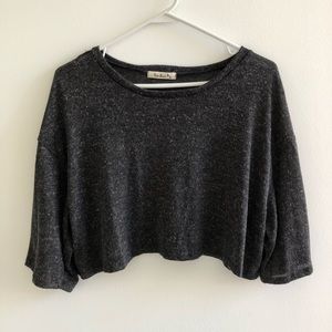 Cropped Gray Half sleeved Top